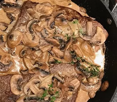 Garlic Butter Steak with Mushroom Cream Sauce