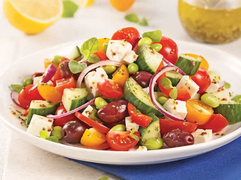 Feta and Edamame Greek Salad