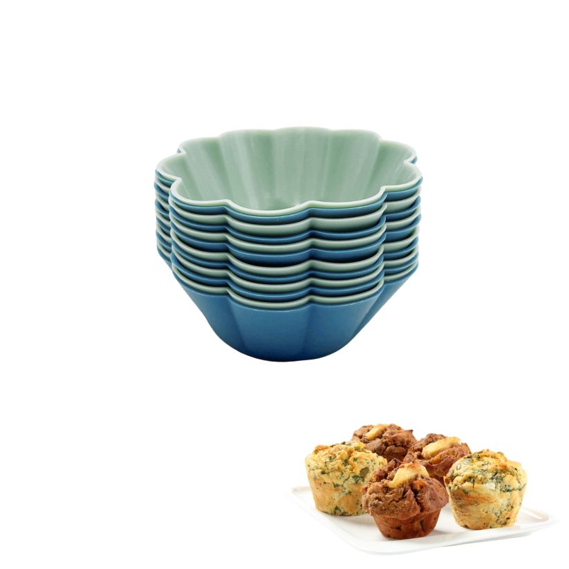 A-XINTONG Lot De 24/36 Moules à Muffins En Silicone Réutilisables Colorés Et Réutilisables 6/9 Formes Pour Mini Cupcakes, Moules à Cupcakes, Moules à Bonbons, Outils De Bricolage (24