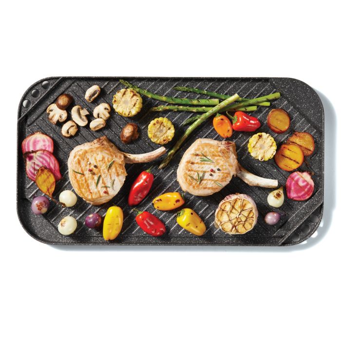 The Rock by 10.6-inch x 19.5-inch Reversible Grill/Griddle - Starfrit 034614-004-0000