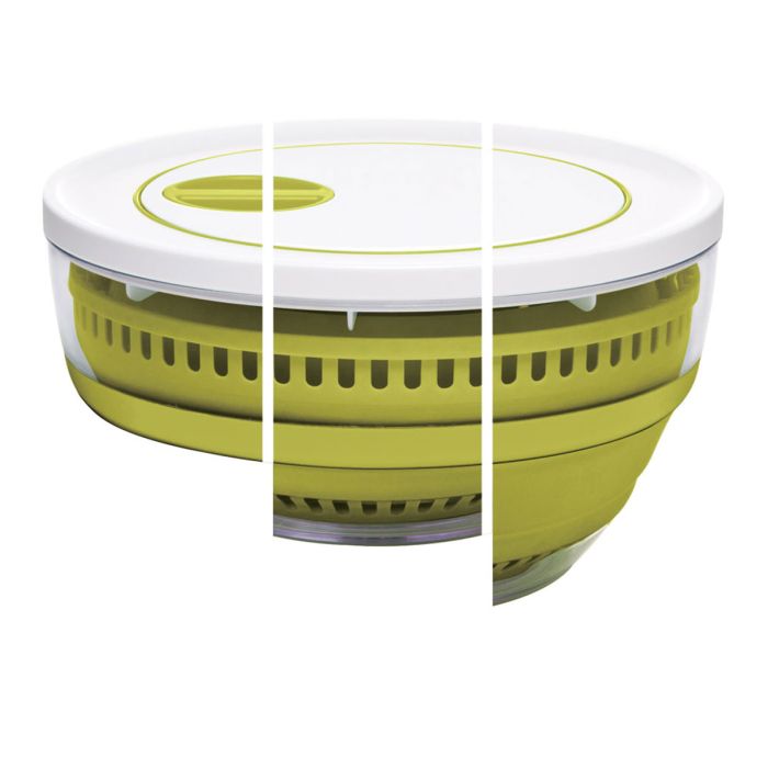 Emsa Collapsible Salad Spinner, 4 L, Green/Translucent, Salad Bowl, 512992