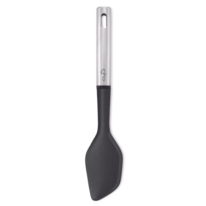 Angled Silicone Scraper Spatula With Metal Handle