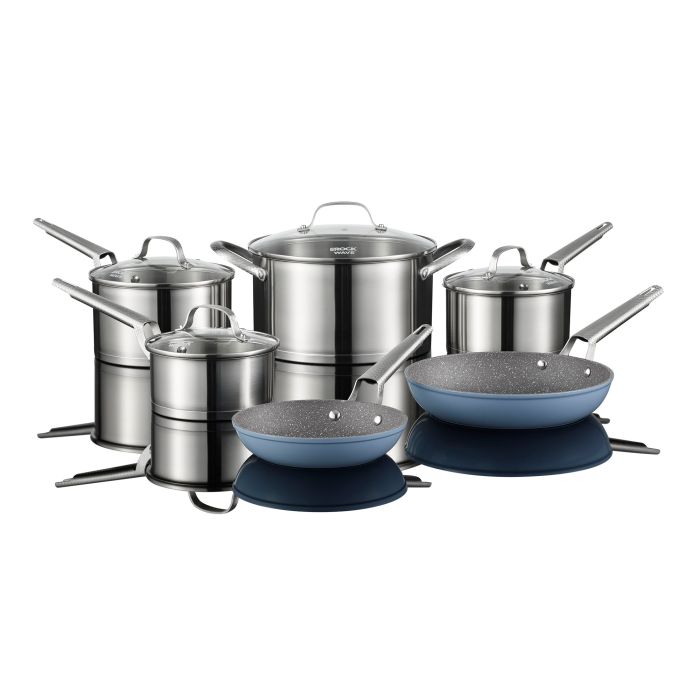 The Rock WAVE 10-Pc Stainless Steel Cookware Set with Fry Pans