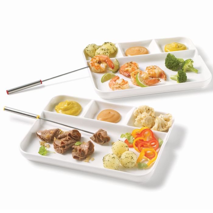 ASSIETTES À FONDUE ET HORS D'OEUVRES 6 PIÈCES