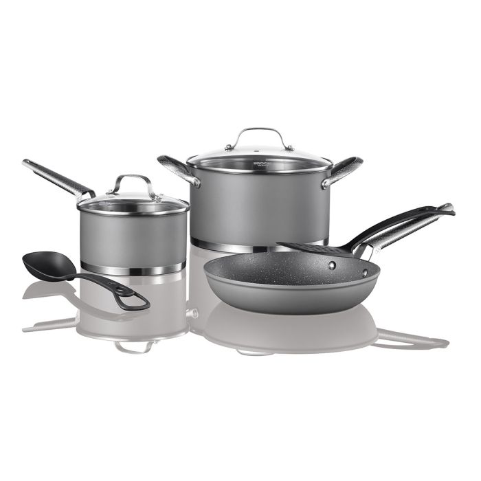 Cookware Set – 23 Piece –Black Multi-Sized Cooking Pots with Lids, Skillet  Fry Pans and Bakeware – Reinforced Pressed Aluminum Metal - Suitable for  Gas, Electric, Ceramic and Induction by BAKKEN Swiss 