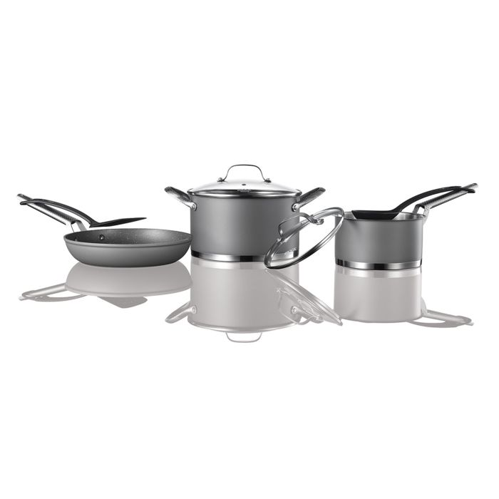 Cookware Set – 23 Piece –Black Multi-Sized Cooking Pots with Lids, Skillet  Fry Pans and Bakeware – Reinforced Pressed Aluminum Metal - for Gas