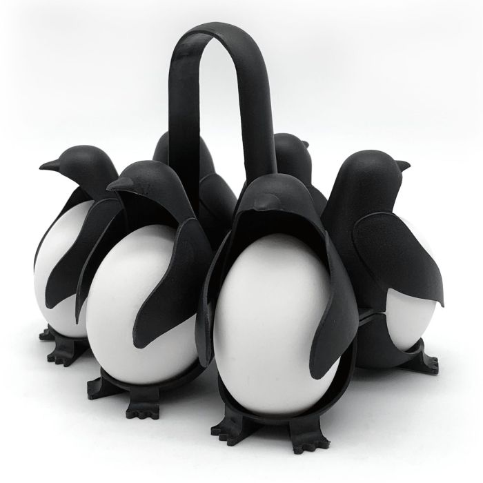 3-in-1 Cook, Store and Serve Egg Holder, Penguin-Shaped Boiled Egg