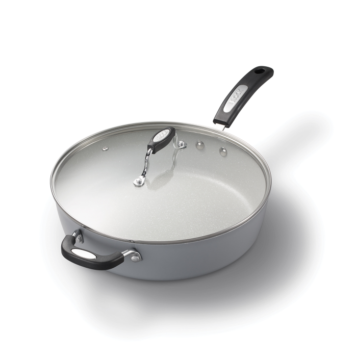 Starfrit The Rock 2 x 11 Deep Fry Pan Set with 1 x Lid