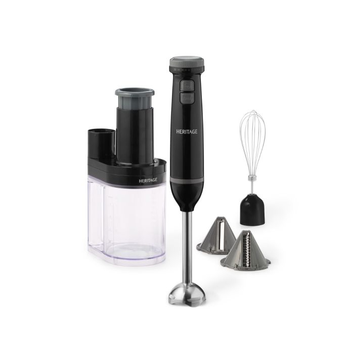 Mixeur manuel sans fil, mélangeur à main multifonction à immersion, 4 en 1  à vitesse variable rechargeable, avec bécher, hachoir, fouet à œufs, pour  aliments pour bébés, smoothies, sauces - Noir : : Maison