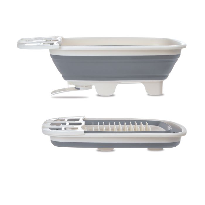 Collapsible Dish Drying Rack With Adjustable Swivel Sprout